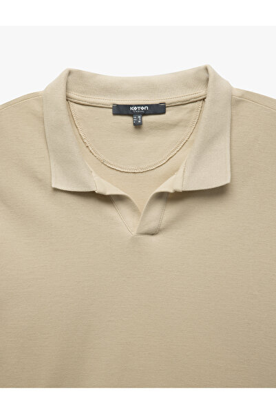 Koton Βαμβακερό κοντομάνικο πικέ ύφασμα Polo Neck Slim Fit T-shirt