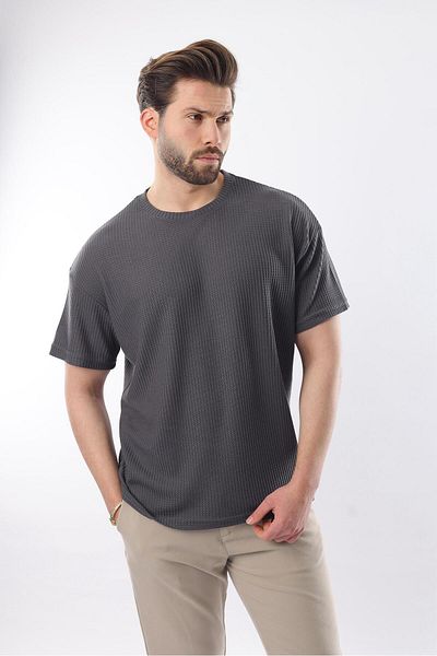 Madmext Ανδρικό μπλουζάκι Smoked Crew Neck E7127