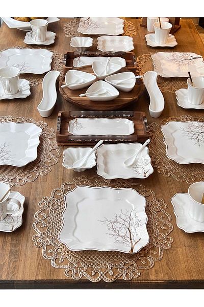 ROSSEV Arbol 55 Pieces Breakfast Set for 6 People