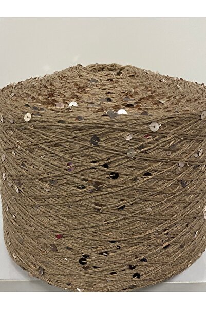 göçer 100% pamuk 3mm+6mm velike šljokice tamno bež, bež šljokice ručna pređa ...