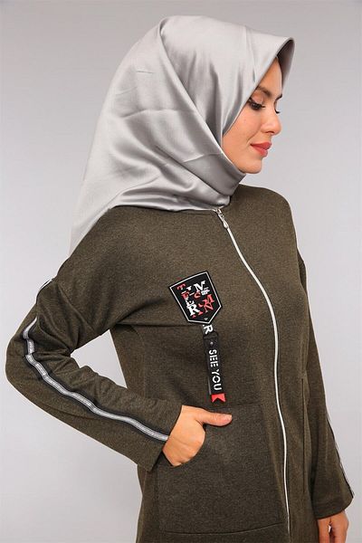 moda periy Women's Crest Detailed 2 Thread Double Set Hijab Combination
