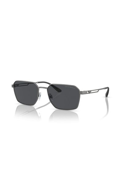 Emporio Armani Man Rectangle Sunglasses- Ea 2140 - Lense Size:57mm - Matte Gunmetal