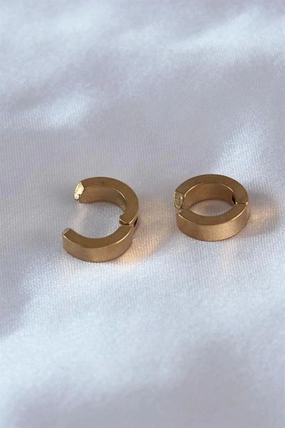 Clariss 316L Steel Gold Color Compression Men's Earrings