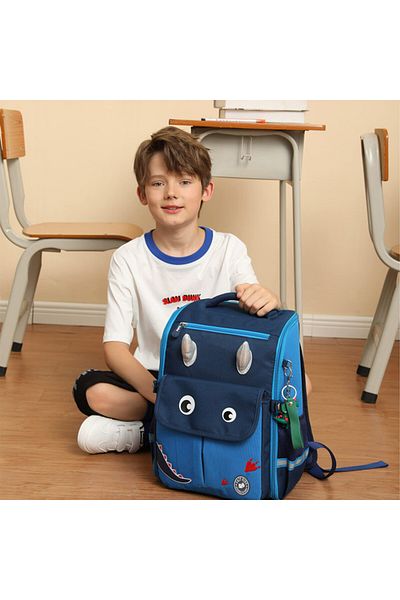 Eazy Kids حقيبة مدرسية على شكل ديناصور - زرقاء