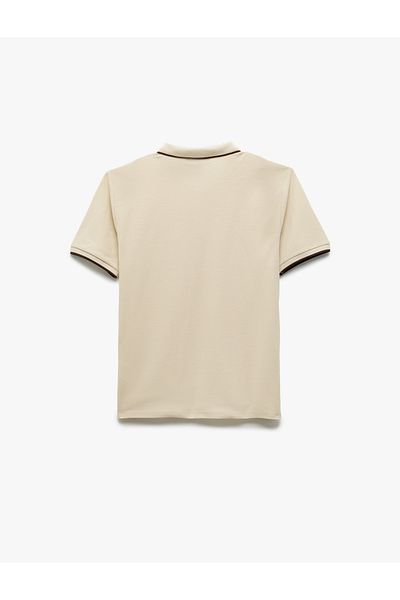 Koton Cotton Pocket Detail Pique Fabric Slim Fit Polo Neck T-Shirt