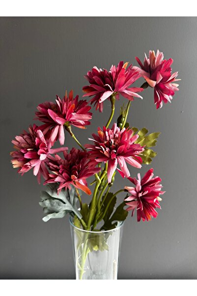 Luvienn Yapay 7 Kafalı Kasımpatı Tek Dal Çiçek-Yapay Vazo Çiçeği