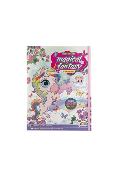 GRAFİX Carte cu abtibilduri,Lumea magica a unicornilor, Fantasy land, 200 abt...
