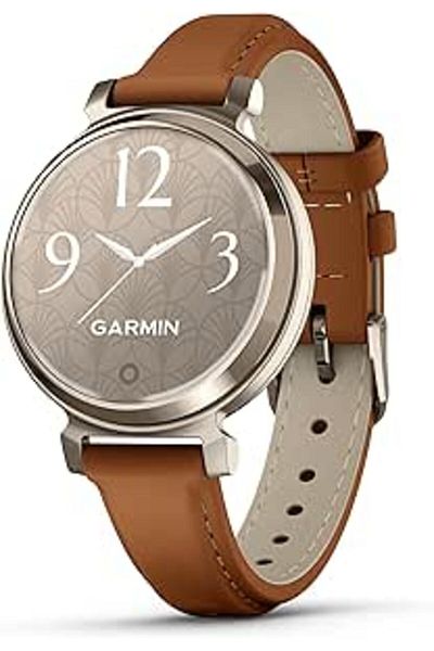 Garmin LILY 2 CREAM GOLD CASE WITH TAN LEATHER BAND