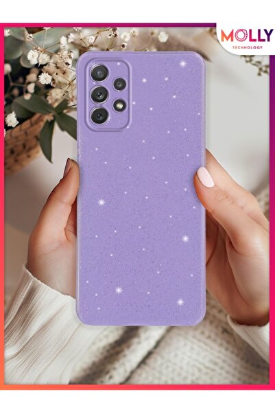 Molly Samsung Galaxy A23 İçin Lila Berry Simli Parlak Silikon Kılıf