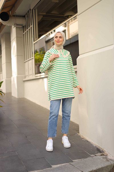 Lamazi Veil Lace Collar 100% Cotton Women's Tunic - Daily Use