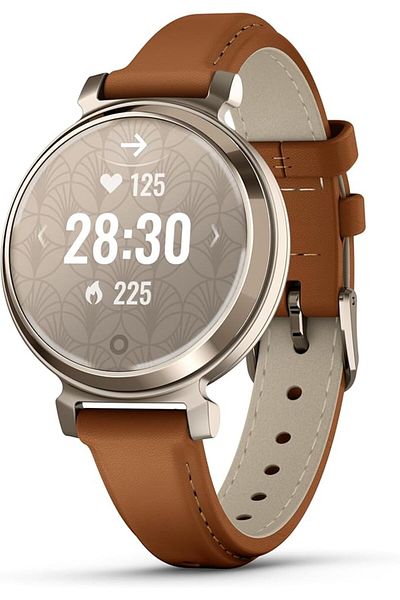 Garmin LILY 2 CREAM GOLD CASE WITH TAN LEATHER BAND