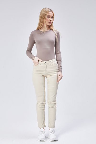 Maison La Femme Brown Lined Long Sleeve Snap Bodysuit