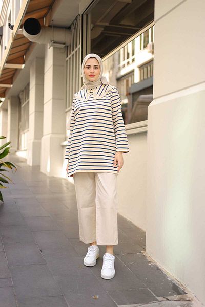 Lamazi Veil Lace Collar 100% Cotton Women's Tunic - Daily Use