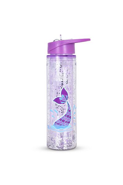 Eazy Kids Tritan Double Wall Glitter 550ml Water Bottle  - Mermaid Purple