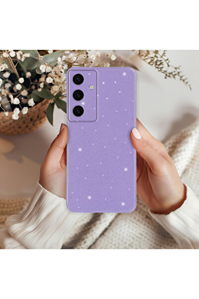 Molly Samsung Galaxy S24 Plus İçin Lila Berry Simli Parlak Silikon Kılıf