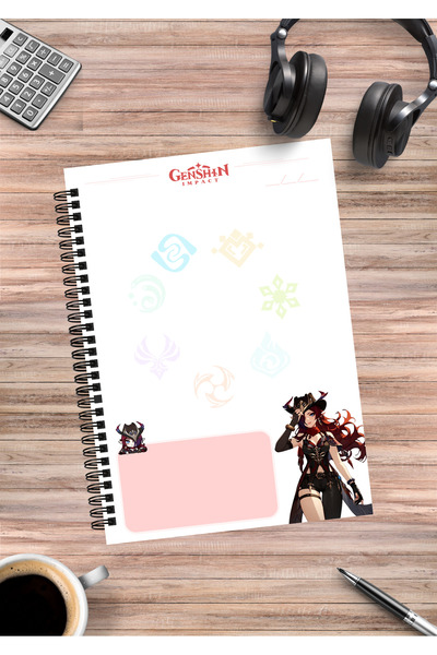 mertfigur Genshin Chasca Spiral Notebook A5 (50 Sheets)