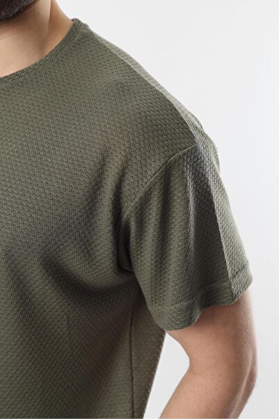 Madmext Ανδρικό T-shirt Khaki Crew Neck E7128