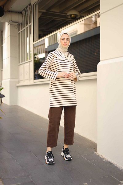 Lamazi Veil Lace Collar 100% Cotton Women's Tunic - Daily Use