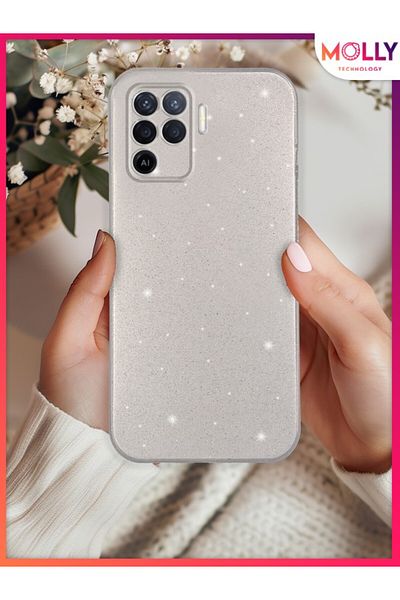 Molly Silver Berry Glitter Glossy Silicone Case For Oppo Reno 5 Lite