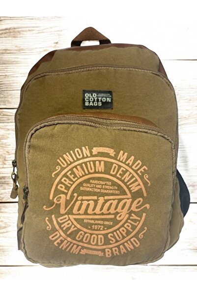 Old Cotton Kaliteli Vintage Salaş Baskılı Disayn Günlük Gezi Okul Sırt Çantas...