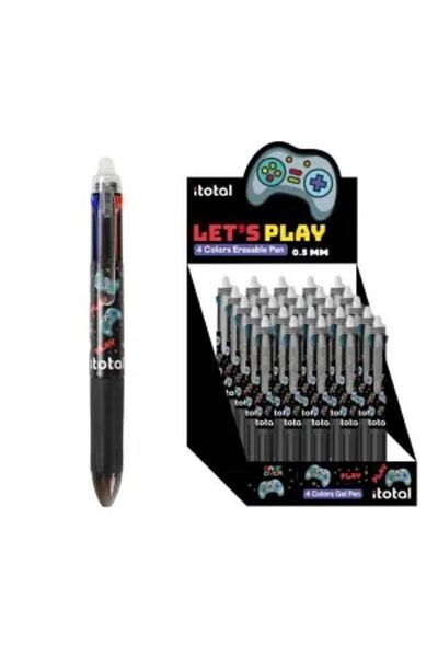 ITOTAL Pix erasable, multicolor, cu mecanism retractabil, 4 culori, Lets play