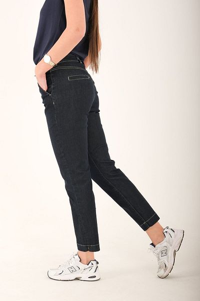 Blues Outlet Pantaloni de damă din lycra bleumarin - buzunare laterale