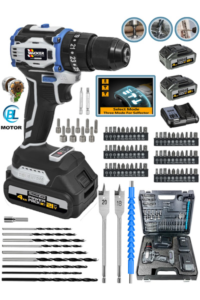 Wacker Pro Alman W-2060 Darbeli Kömürsüz Motor SaMsung Pilli 2 Akülü Vidalama...