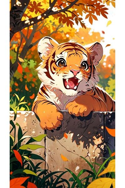 pixartsanat Tiger Pixart Art Diamond Mosaic Painting Kids Special 30X40