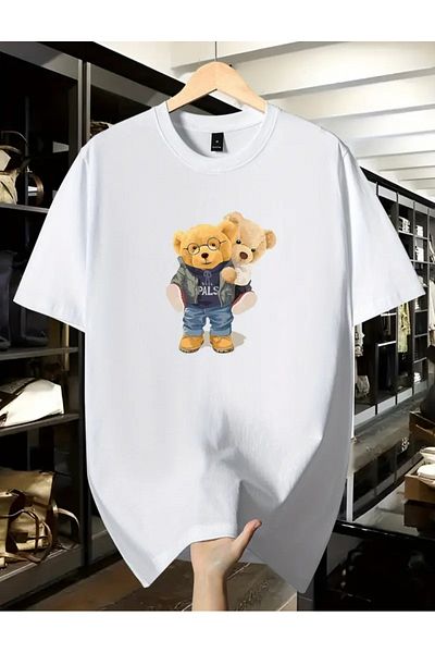 Elfa Tekstil Unisex Special Gift for Valentine's Day Tshirt Oversize Cut Loose Two Thread