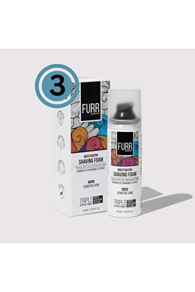 Furr رغوة الحلاقة المرطبة للنساء للبشرة الحساسة - 65 جرام (عبوة من 3 قطع)