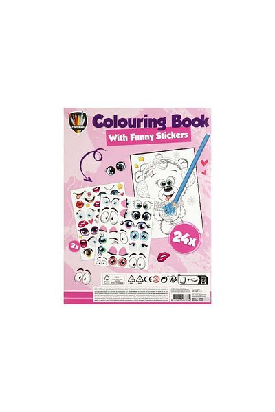 GRAFİX Coloring book for girls, with funny stickers, A4, 24 pages