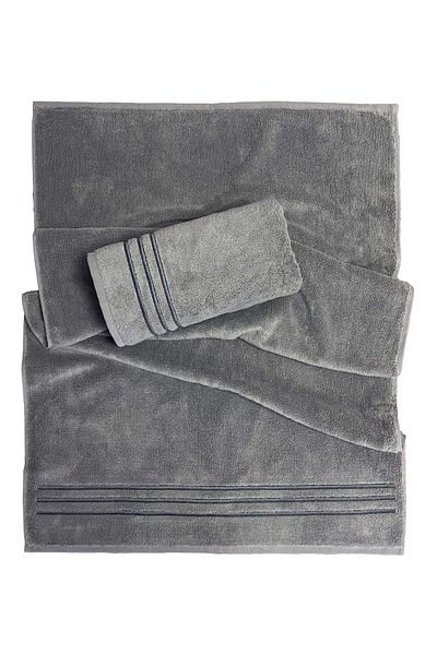 Lucy and Home Σετ Πετσέτες 2 τεμαχίων Κεντημένες Ρίγες Microcotton 60X110cm