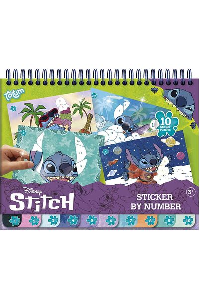 Totum Coloring book & stickers with numbers - Stitch