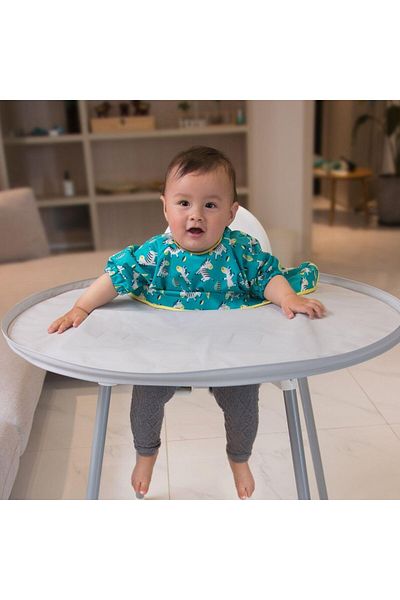 Tidy Tot Short-sleeved bib - Cheerful zebras