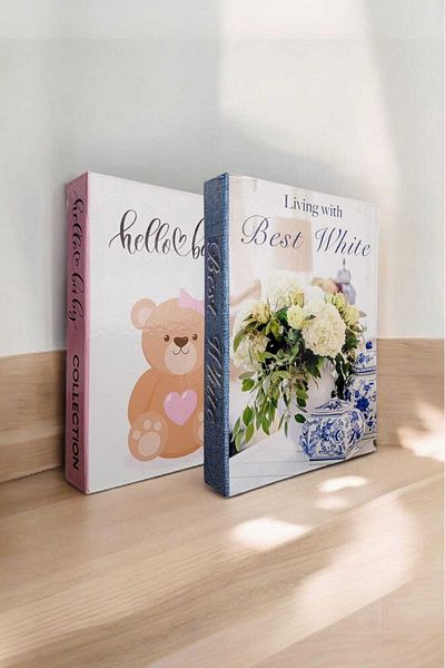 BayCazip Decorative Book Look Box Set of 2 Decorative Book Looking Box