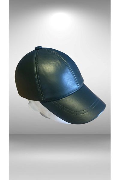 BY SCK Unisex Dark Green Genuine Real Leather Hat Beret - New Season - Handcrafted