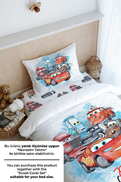 Tuğba Kuğu Tek Kişilik Lastikli Çarşaf Seti - Cartoon Serisi - Yarışçı Şimşek Ve Arkadaşları