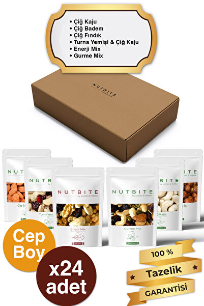 NUTBITE 24'li Cep Boy Çiğ Karışık Paket - 24 x 40gr Cep Boy - Doğal Sağlıklı ...