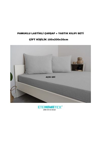 ETE HOMETEX Double Cotton Fitted Sheet Set 180X200X30Cm