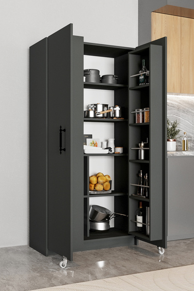 AEKA Ae-3035 Vezir Antrasit Kiler,Erzak Dolabı, Çok Amaçlı Mutfak Dolabı, Ban...