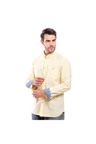 COUP قميص رجالي كاجوال 1200030 M-أصفر