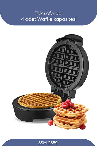 Sinbo Ssm-2589 Belgian Waffle Maker, Non-Stick Coating 1000 Watt