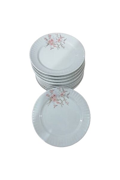 oney-pazar 6'Lı Sedef 25 Cm Düz Tabak Tek Çiçek 1208