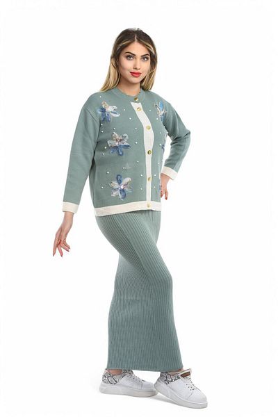 NEWCO Women's Double Stone Detailed Knitting Dress