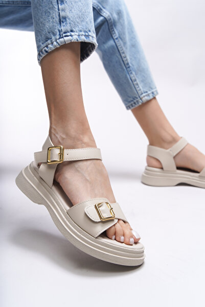 Riccon Béžové dámské sandály - Bridleia 0012210