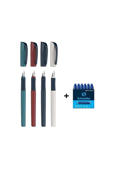 SCHNEIDER Xpect Dolma Kalem M Uç 4'lü Set & 6'lı Mavi Kartuş