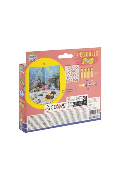 Moxy Creative DIY Set, Wooden Figurines, Peg Dolls, Mermaids