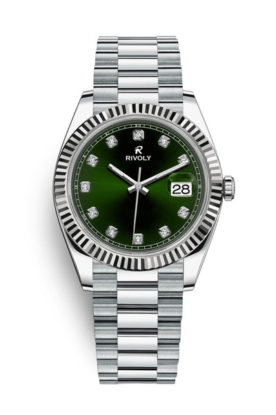 Rivoly Fashionable Men's Watch with Date in Stainless Steel
