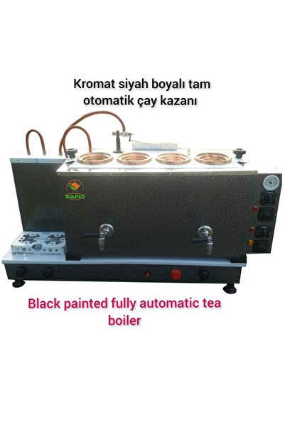 SAFİR ÇAY KAZANLARI 4 demlikli Özel renk Safir Kromat Siyah Toz Boyalı Tüplü ...