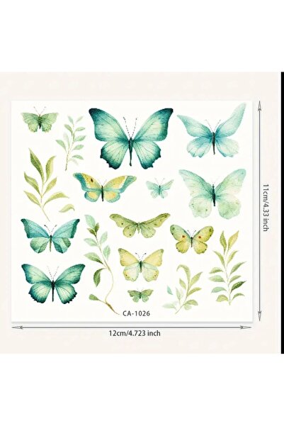 SUNA 3D MİNİMAL KELEBEKLER GEÇİÇİ DÖVME SUYA DAYANIKLI